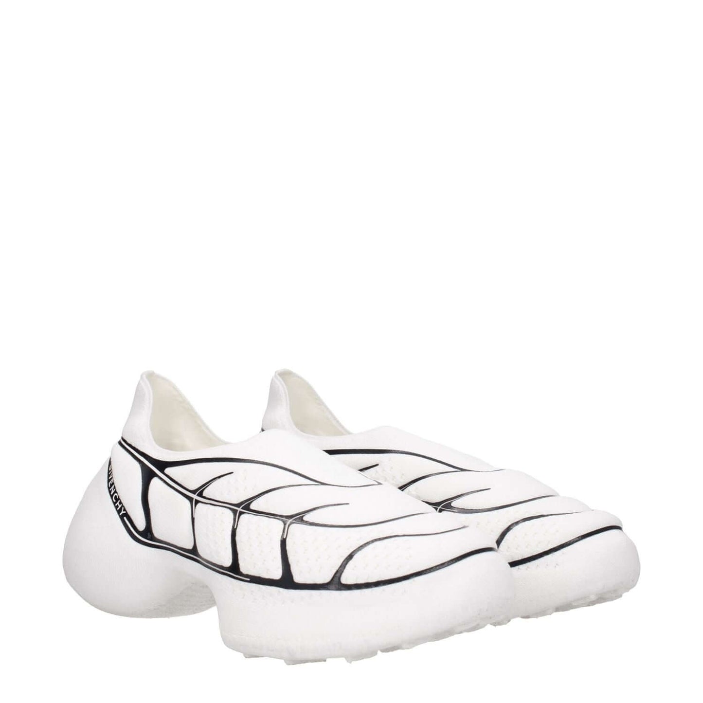 Givenchy White Fabric Low Top Sneakers with side logo, casual style, round toe, and mid heels, MPN BH0076H1C6116, fabric sole.