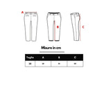 Size chart illustration for Gucci Black Cotton Jeans Denim with measurements in cm.