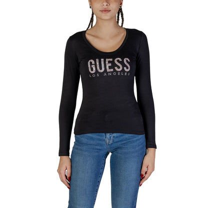Guess Black Cotton Long Sleeve T-Shirt
