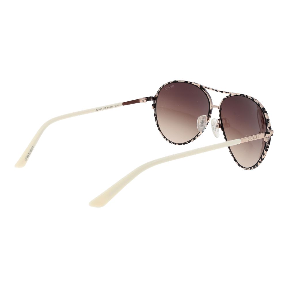 Guess Cream Metal Sunglasses