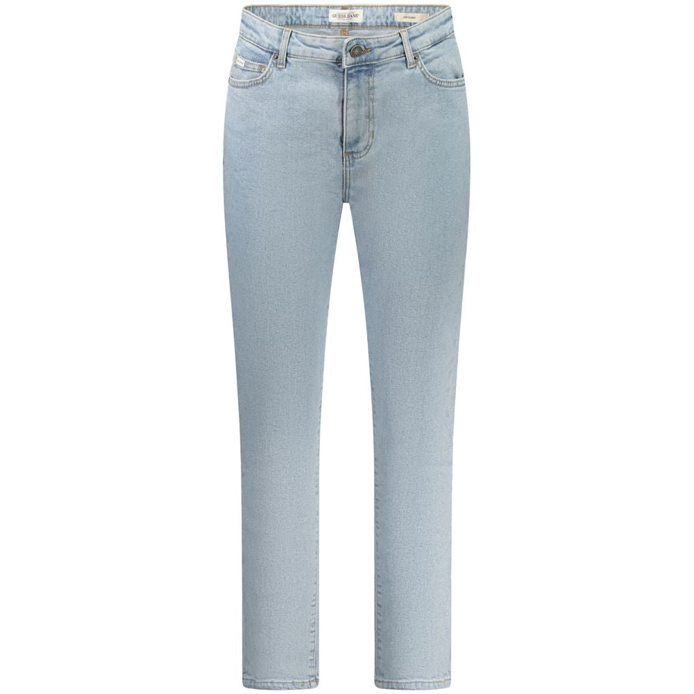 Guess Jeans Blue Cotton Women's Skinny Jean with five pockets and modern chic design, perfect for everyday style and comfort.