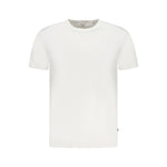 Guess Jeans White Elastane T-Shirt, short sleeve, crew neck, logo on plain background