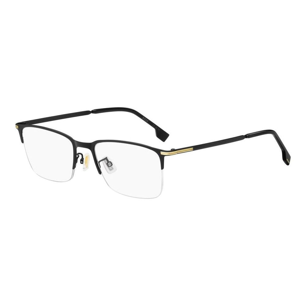 HUGO BOSS MOD. BOSS 1616_F stylish gent's optical glasses in stainless steel with sleek black frames.