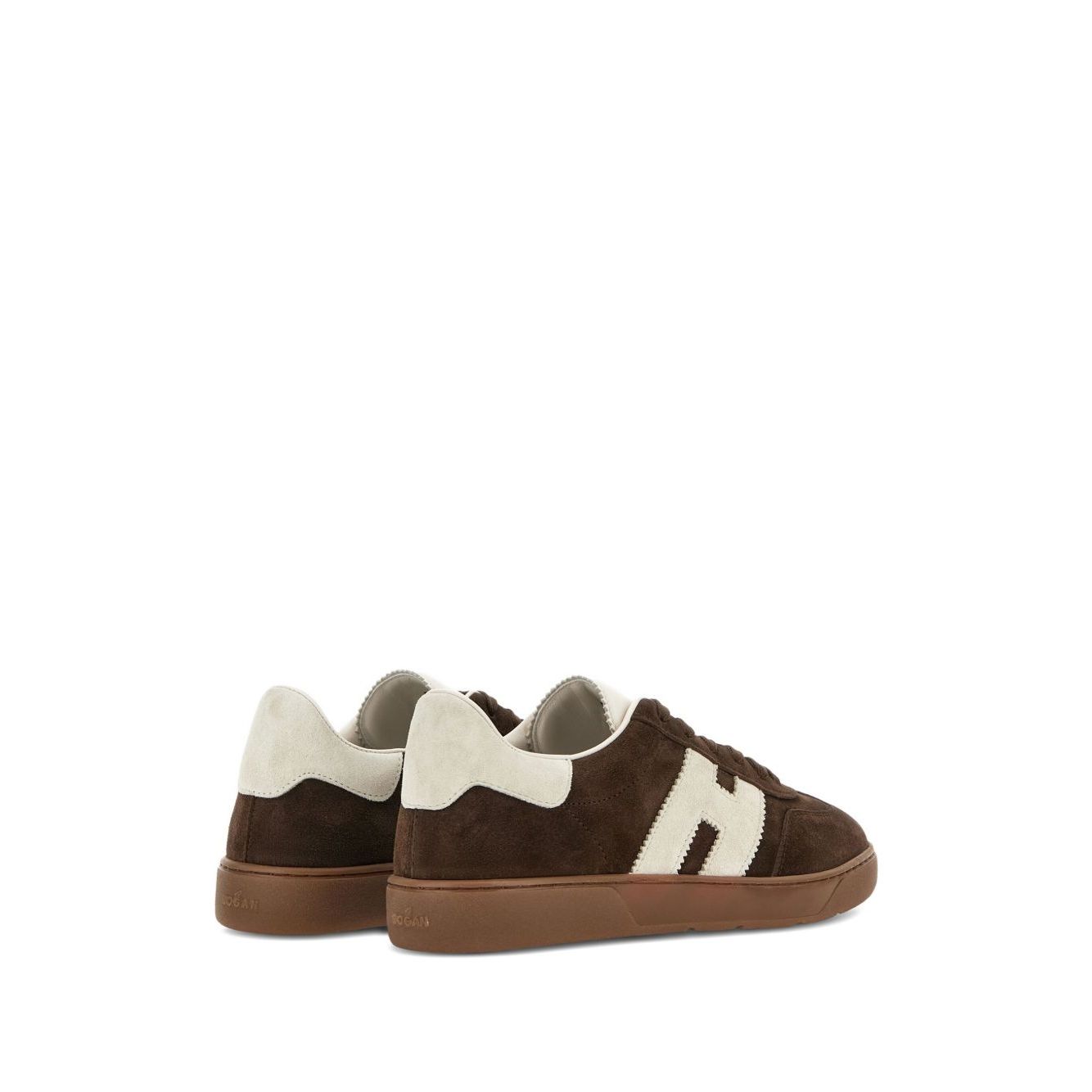 Hogan Pre Sneakers Hogan Cool in chocolate brown with lace-up fastening and appliqué logo. Features memory foam insole and flat rubber sole.