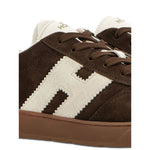 Hogan Pre Sneakers Hogan Cool in chocolate brown, front lace-up, memory foam insole, flat rubber sole, appliqué logo, leather design.