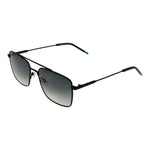 Hugo Boss Black Men Sunglass with black metal frame and green gradient lenses for UV protection, full-rim rectangle design style.