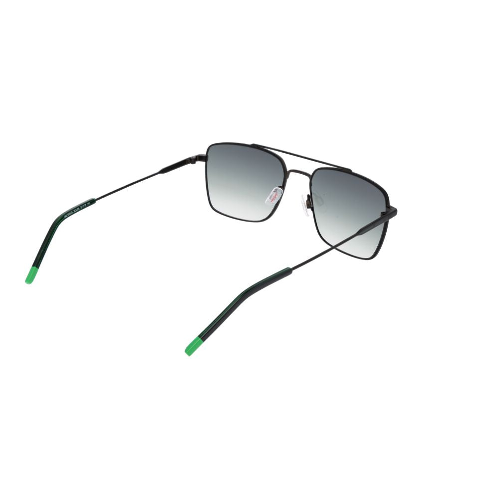 Hugo Boss Black Men Sunglass with metal rectangle frame, green gradient lenses, full-rim design, and 100% UVA & UVB protection.