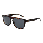 Hugo Boss Brown Men Sunglass with grey lenses and full-rim square acetate frame.