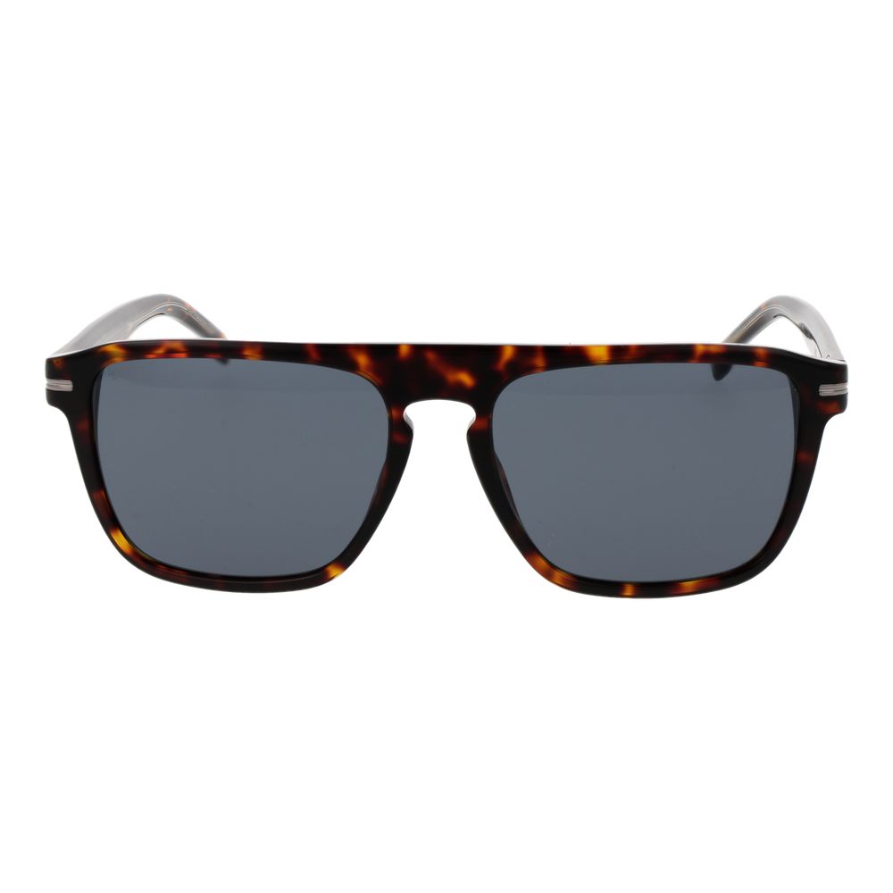 Hugo Boss Brown Men Sunglass with grey lenses and full-rim acetate frame, model 56-17-145, offering 100% UVA & UVB protection.