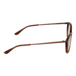 Hugo Boss Brown Women Glasses Frame in full-rim acetate with rectangle style and a temple length of 140mm, includes branded case.