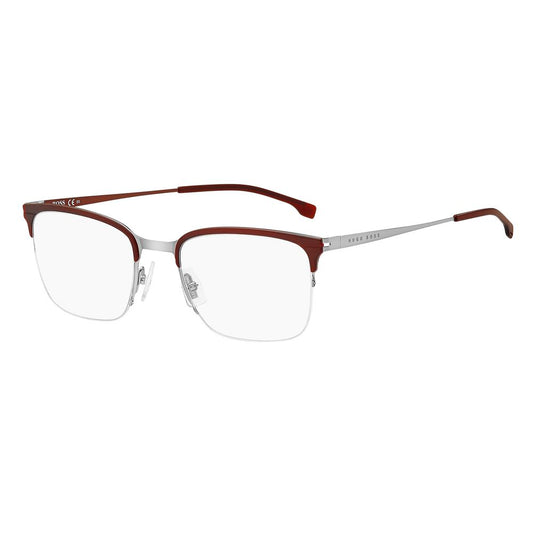 Hugo Boss Burgundy Metal Glasses (Frames) BOSS-1244-GJ2 with red Burgu color, 55/22/150mm dimensions, metal frame, ideal for men