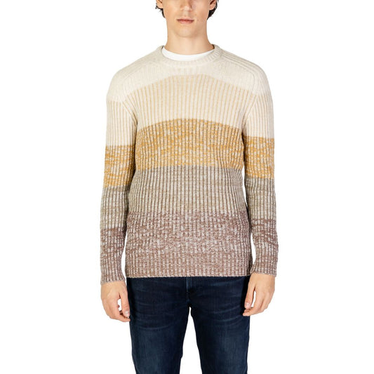 Hydra Clothing Beige Marabou Sweater men’s knitwear, fall/winter collection, made of acrylic, cotton, wool, and nylon blend.