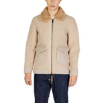 Alt Tag: Hydra Clothing Beige Polyester Jackets & Coat for men, Fall/Winter collection, made of 60% polyester and 40% wool.