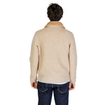 Back view of Hydra Clothing Beige Polyester Jackets & Coat for men, fall/winter collection, 60% polyester, 40% wool.