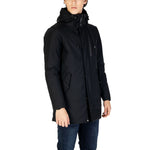 Hydra Clothing Black Nylon Jackets & Coat for men, fall/winter collection, 78% nylon, 22% polyester, stylish and warm outerwear.