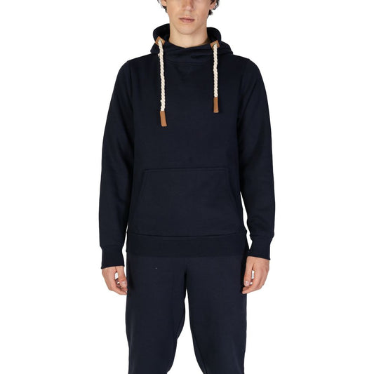 Hydra Clothing Blue Cotton Hoody, men's fall/winter sweatshirt made of 60% cotton and 40% polyester, front view.