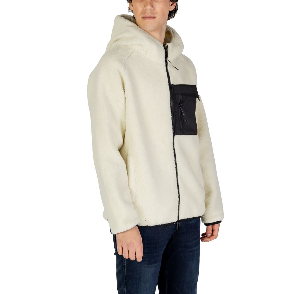 Hydra Clothing Cream Polyester Jackets & Coat for men, fall/winter collection, 100% polyester, stylish and warm outerwear.