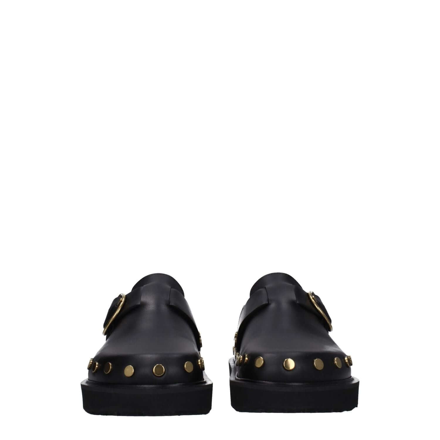 Isabel Marant Black Leather Slippers