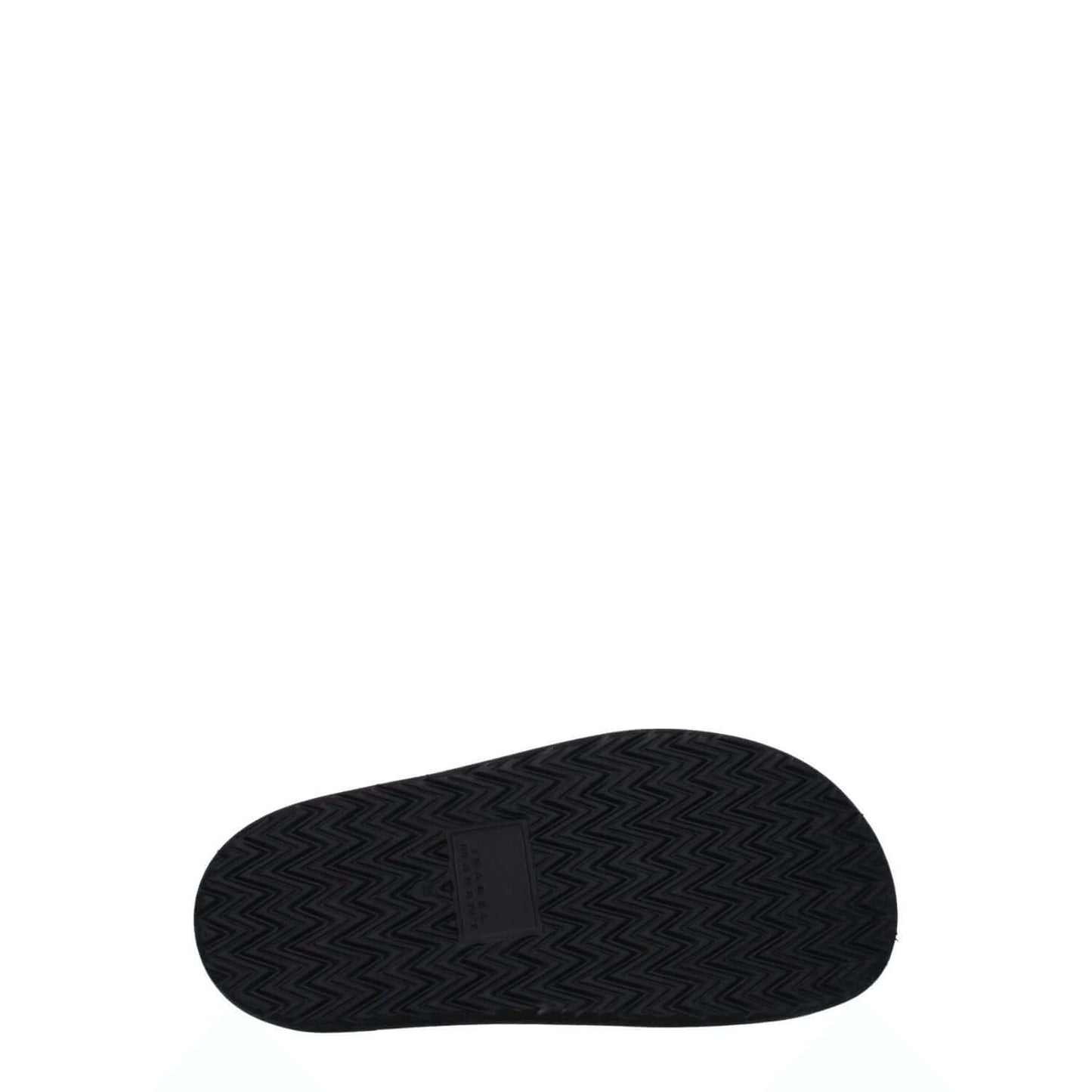 Sole view of Isabel Marant Black Leather Slippers showcasing the rubber sole with a zig-zag pattern. MPN: ML0009FAA3B19SBKGO.