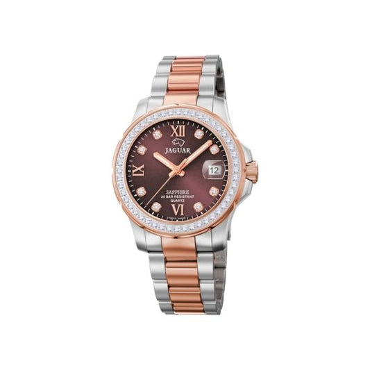 Luxury JAGUAR WATCHES Mod. J894/2 with two-tone strap and elegant design, featuring a sapphire crystal and luminous markers.