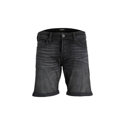 Jack Jones Black Cotton Bermuda Shorts