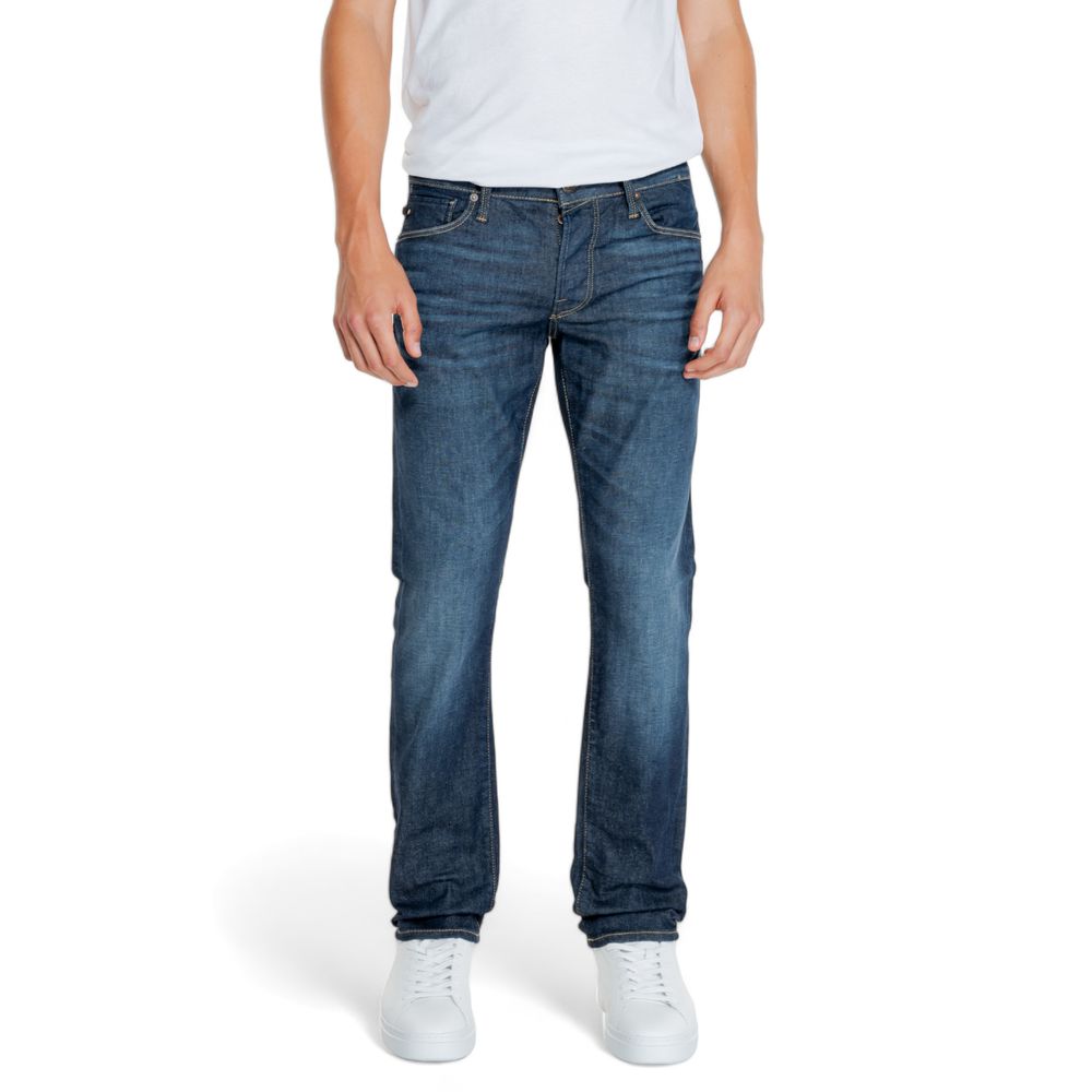 Jack Jones Blue Cotton Relaxed Fit Jean for men, Fall/Winter collection, stylish and comfortable, 100% cotton.