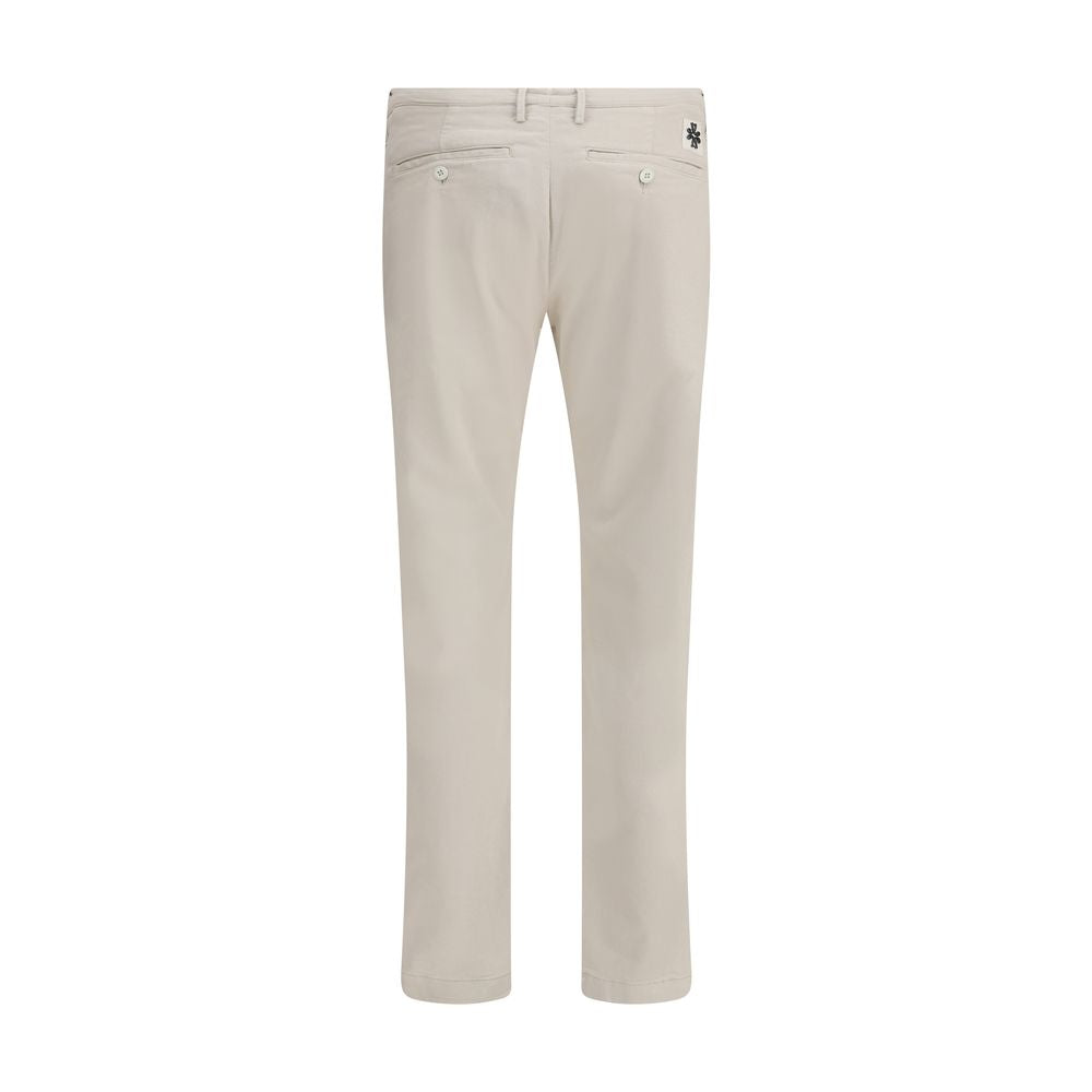 Back view of Jacob Cohen Beige Cotton Casual Pants with welt pockets and slim fit style, ideal for formal or casual occasions.