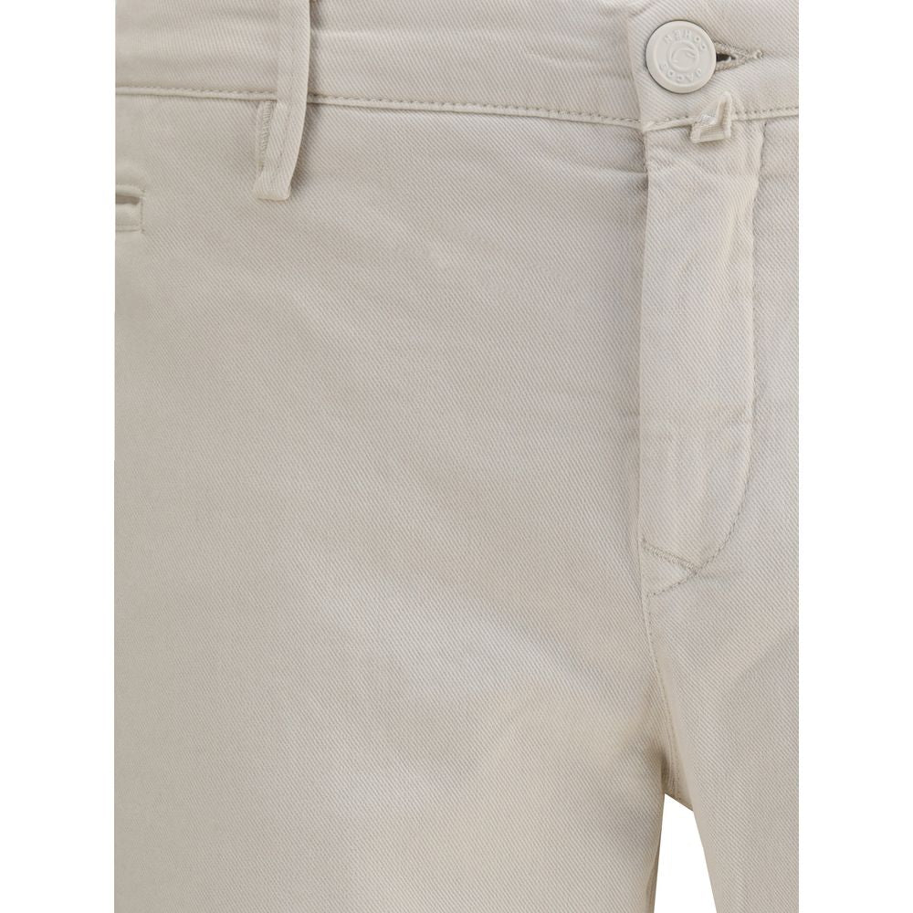 Close-up of Jacob Cohen Beige Cotton Casual Pants highlighting button and pocket details.