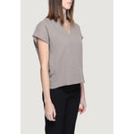 Jacqueline De Yong Beige Cotton Blouse, women's short sleeve, recycled fabric