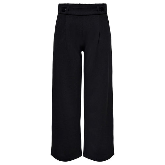 Jacqueline De Yong Black Polyester Pant showcasing elegant and versatile palazzo design for women.