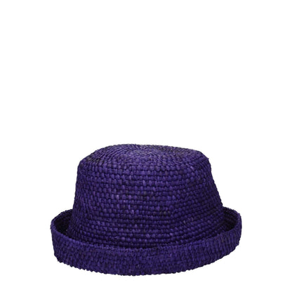 Jacquemus Purple Raffia Hat with front logo, casual style, made from 100% raffia. Colors may vary. MPN: 235AC4505046650.