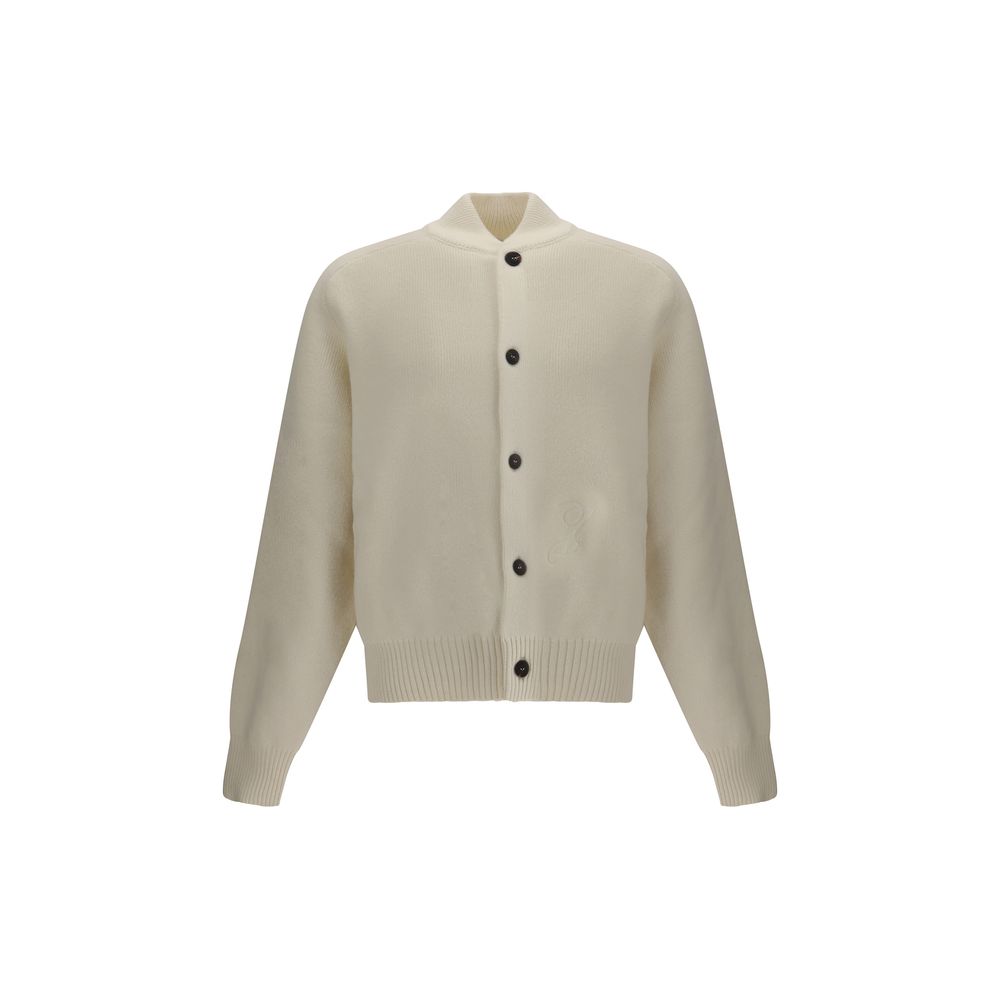 Jacquemus White Fleece Wool Cardigan