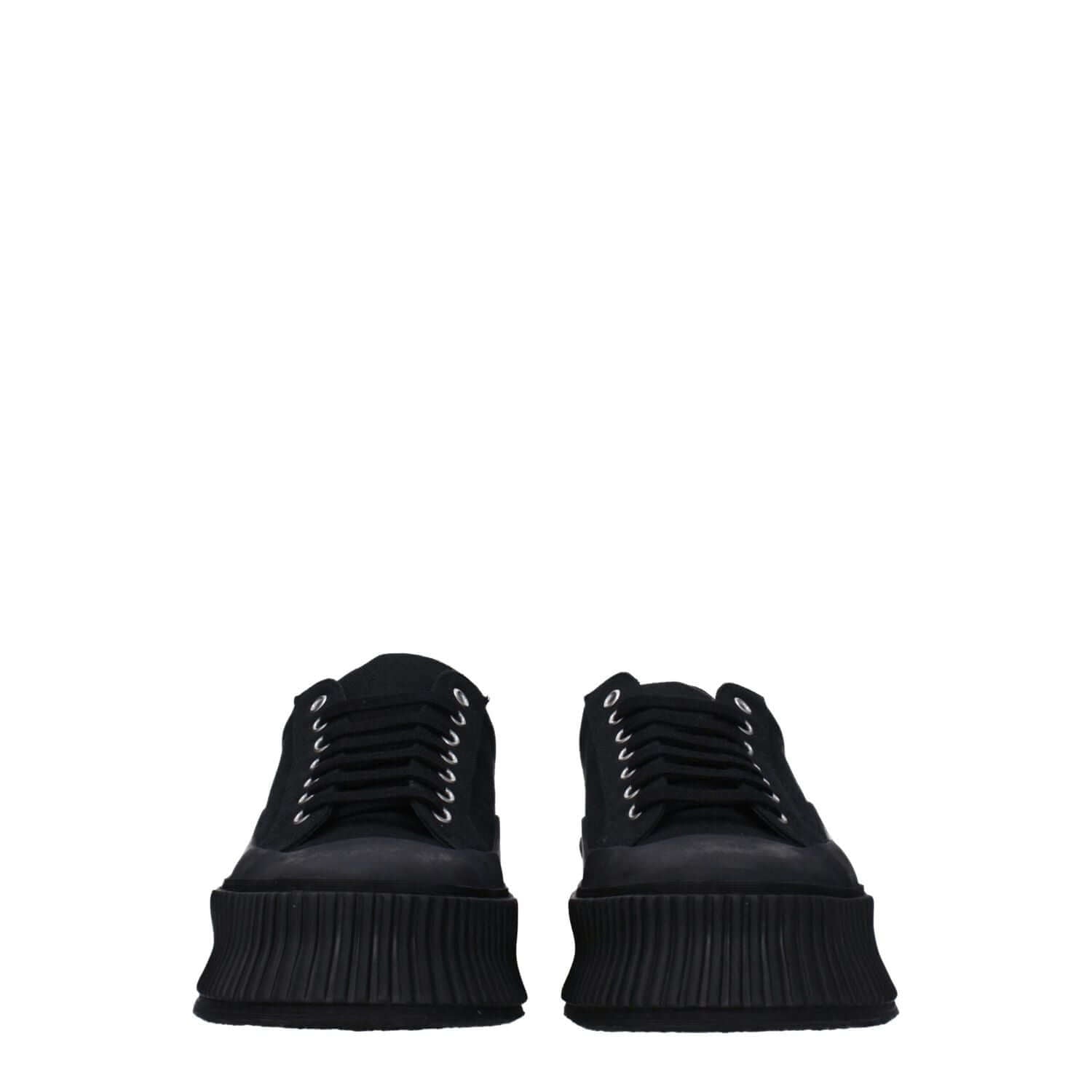 Jil Sander Black Fabric Platform Sneakers