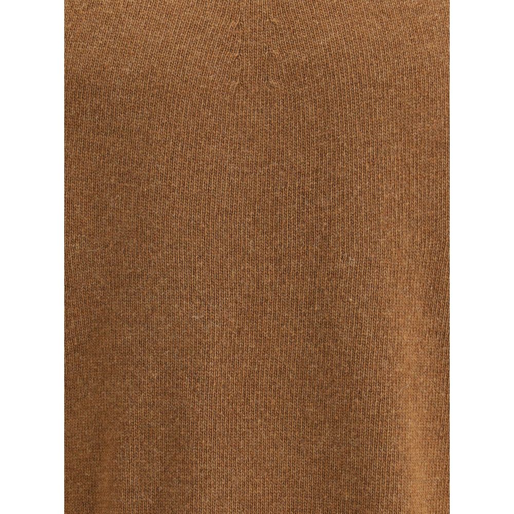Jil Sander Seamless Sweater in virgin wool with ribbed crew neck, cuffs, and hem, featuring a monochrome pattern for minimalist elegance.