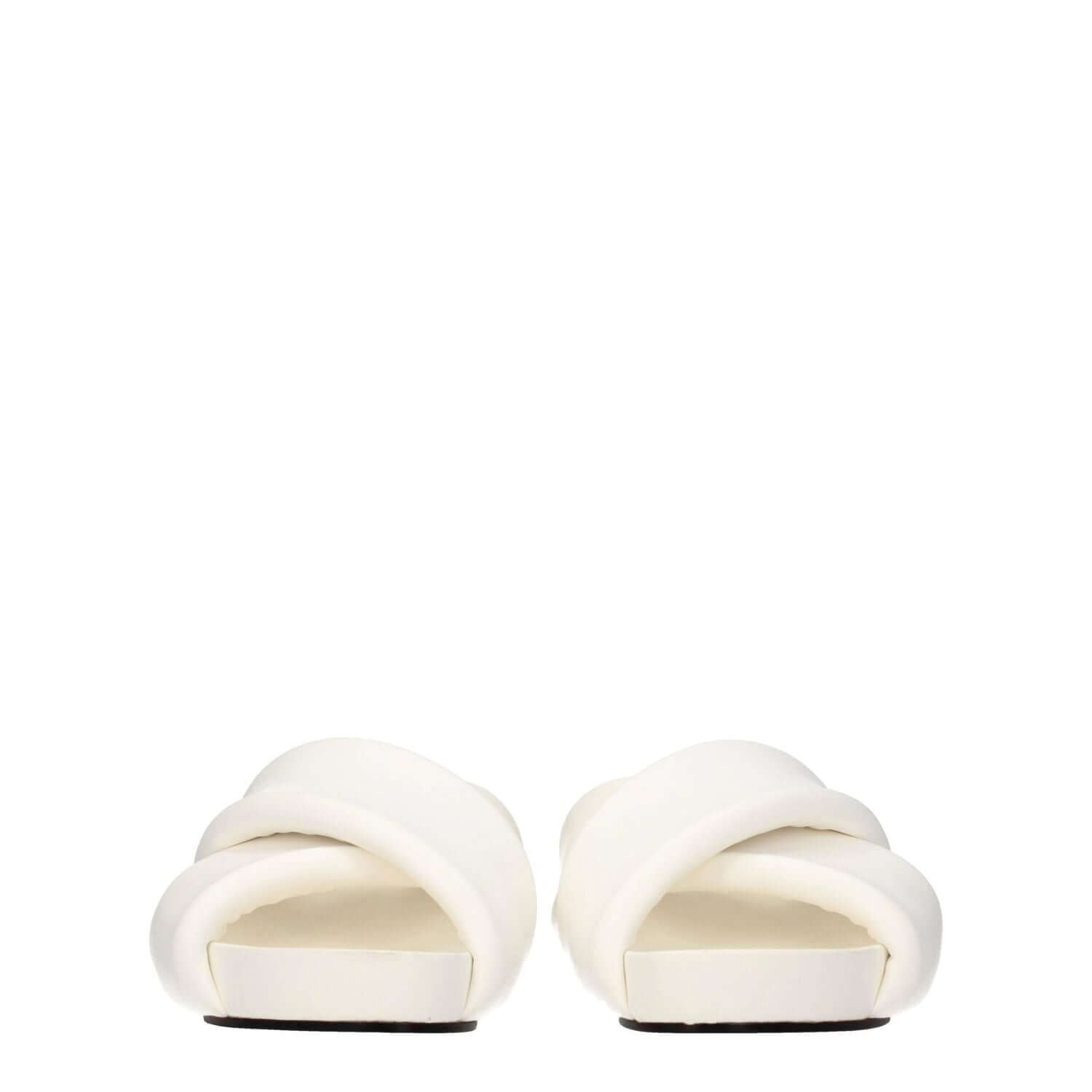 Jil Sander White Leather Slippers