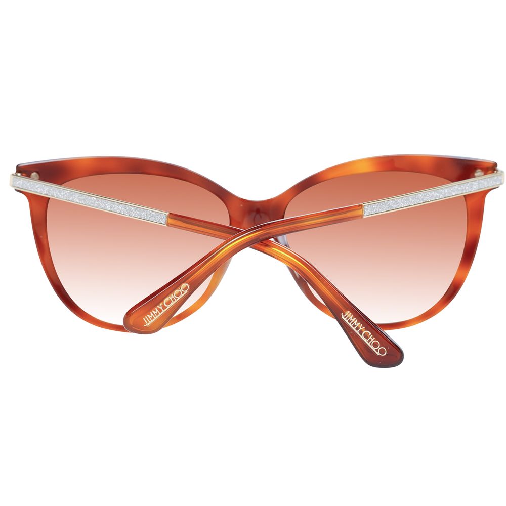 Jimmy Choo Brown Women Sunglass with gradient orange lenses and full-rim cat eye style, offering 100% UVA & UVB protection.