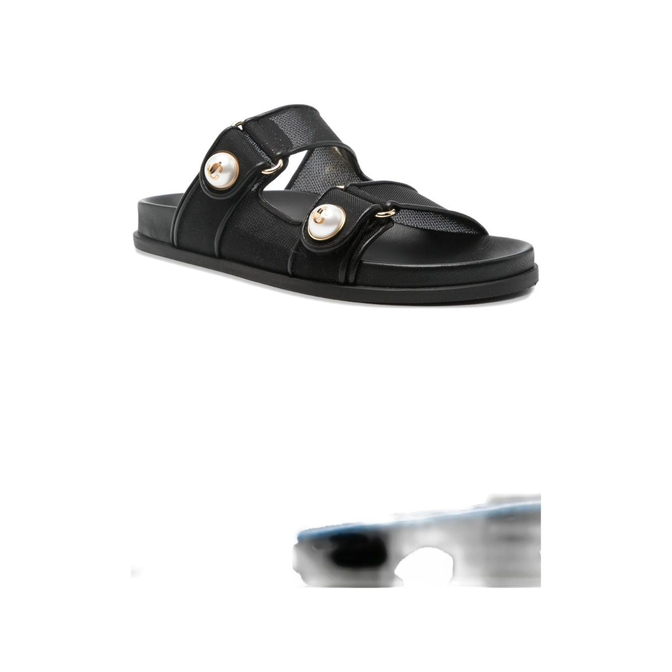 Jimmy Choo Fayence Sandal Low leather sandals with pearls