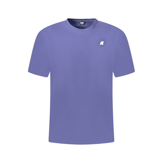 K-WAY Blue Cotton Men T-Shirt with short sleeves and iconic logo, featuring a bold blue hue for a stylish, modern look.