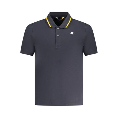 K-WAY Blue Cotton Polo Shirt with short sleeves, 2 buttons, contrasting details, and logo application.