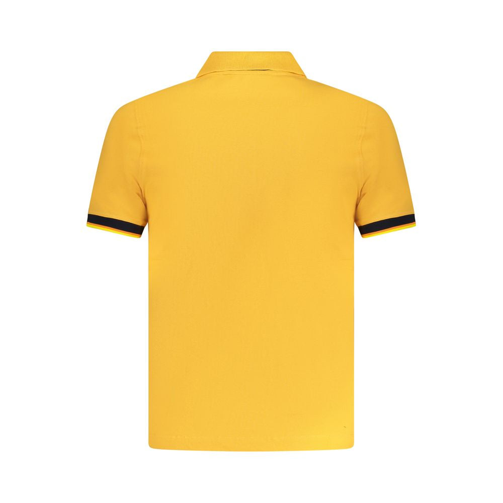 Back view of K-WAY Orange Cotton Polo Shirt with short sleeves, two buttons, and contrasting details.