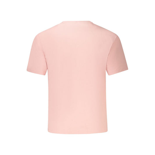 Back view of K-WAY Pink Cotton Men T-Shirt featuring short sleeves and crew neck