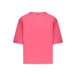 K-WAY Pink Cotton Tops & T-Shirt, short sleeve, wide neck, with logo application.