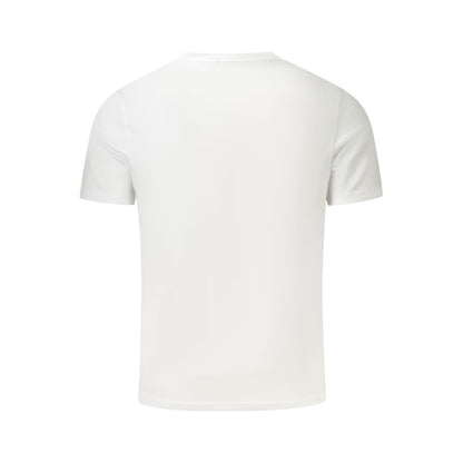 Back view of K-WAY White Cotton Men T-Shirt showcasing short sleeves and crew neck design.