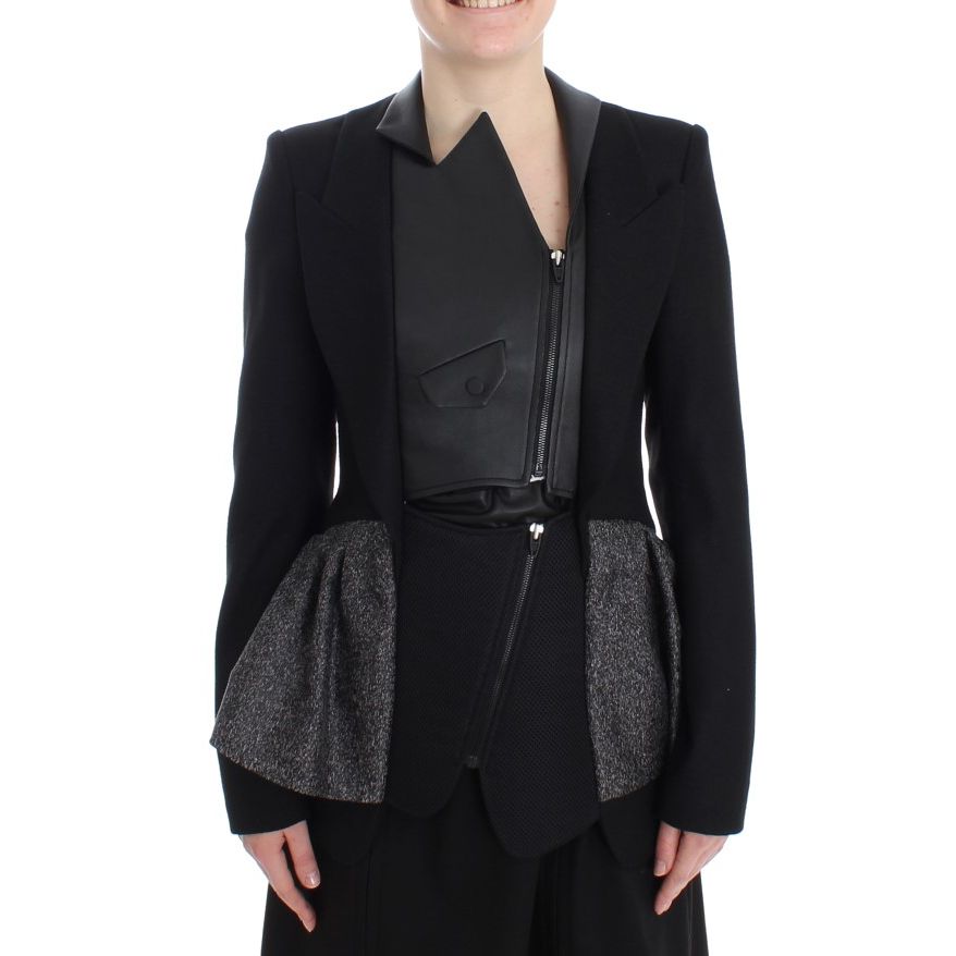 KAALE SUKTAE Black Short Blazer Coat Biker Jacket with zip closure and elegant details