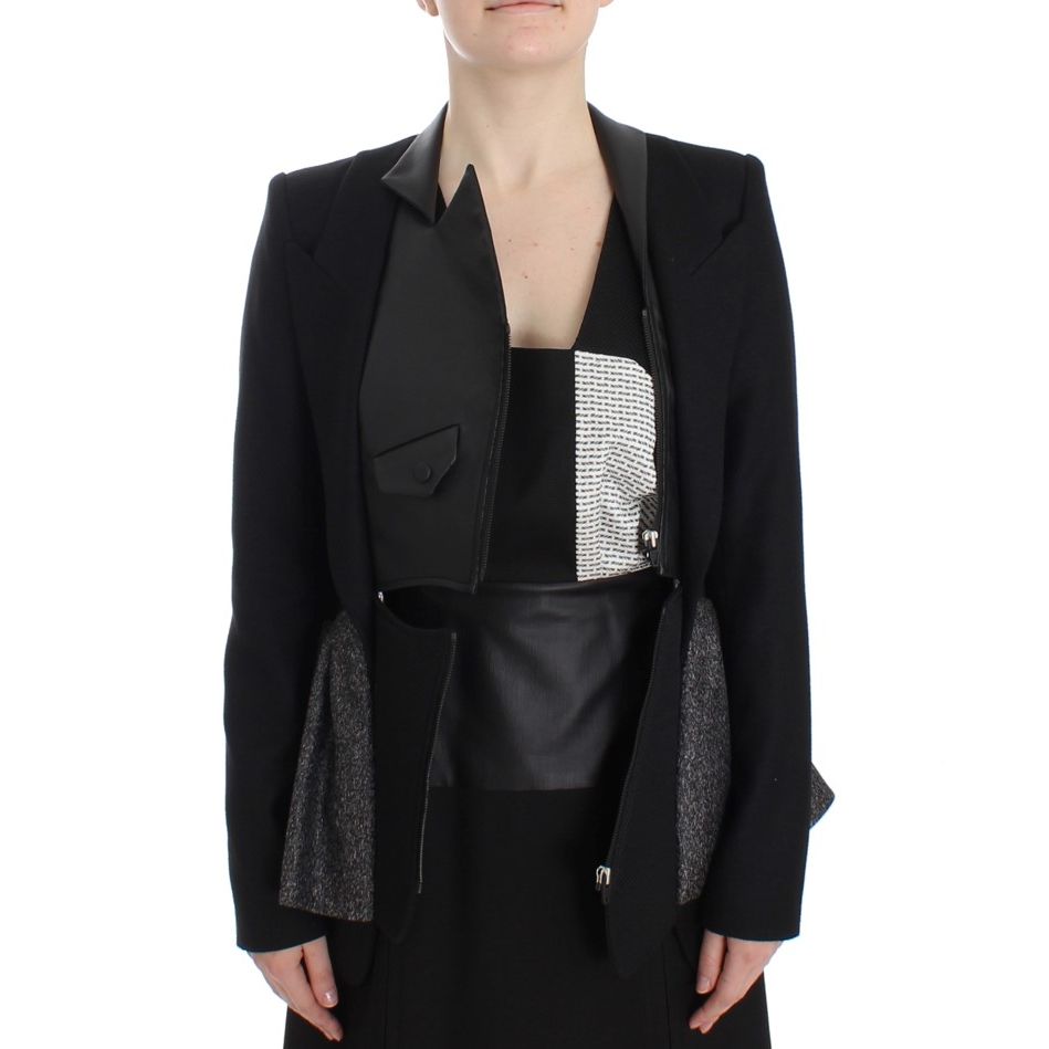 KAALE SUKTAE Black Short Blazer Coat Biker Jacket with elegant details and zip closure