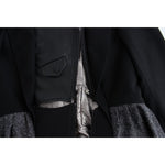 Close-up of KAALE SUKTAE Black Short Blazer Coat Biker Jacket with zip closure and elegant details.
