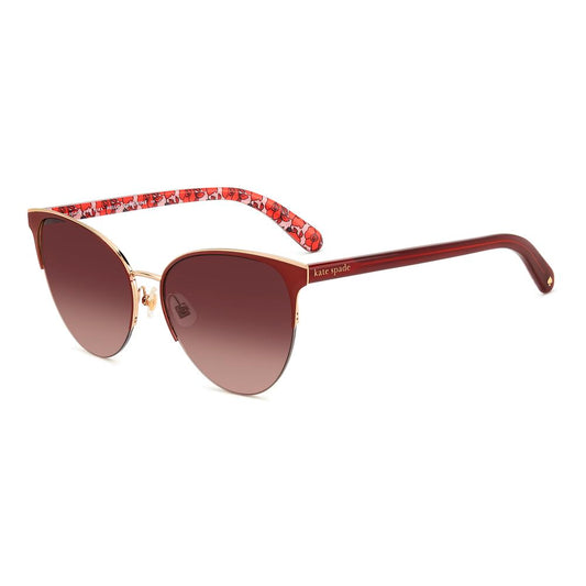 Kate Spade Red Metal Sunglasses for women with red frames and pink accents, offering 100% UV protection, style IZARAGSC9AF73.