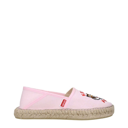 Kenzo Pink Fabric Espadrilles with front and side logo, round toe, rubber sole, casual style, product code F81418. MPN: FE52ES020F8134.