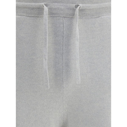Close-up of Kiton Gray Elastane Casual Pants showing drawstring and elastic waistband.