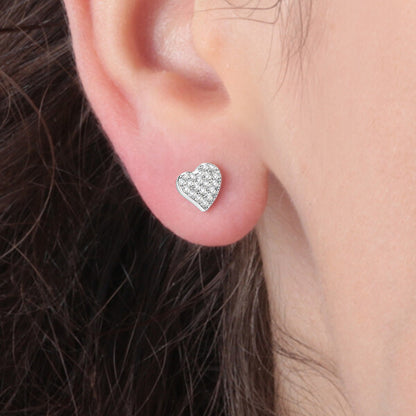 Heart-shaped stud earring from LA PETITE STORY JEWELRY Mod. LPS02ARQ11 worn on ear